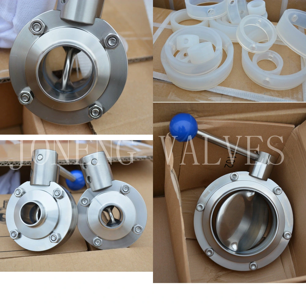 Stainless Steel Hygienic Grade Manual Welded 3-Piece Butterfly Valve (JN-BV1007)