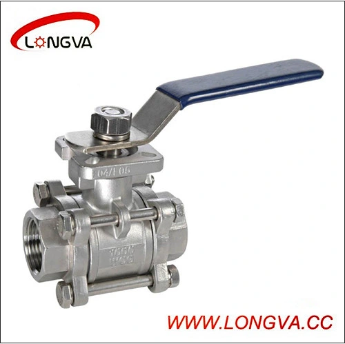 Sanitary Stainless Steel Threaded Three-Pieces Ball Valve